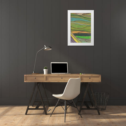 Landscape Abstract White Modern Wood Framed Art Print by Carroccio, Lisa