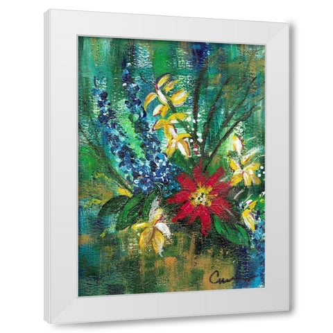 Floral White Modern Wood Framed Art Print by Carroccio, Lisa