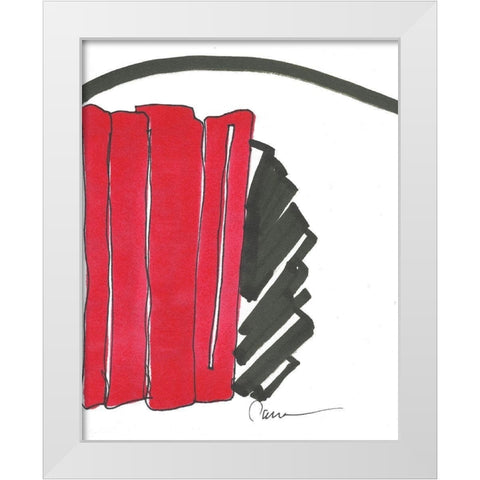 Red and Black Abstract White Modern Wood Framed Art Print by Carroccio, Lisa