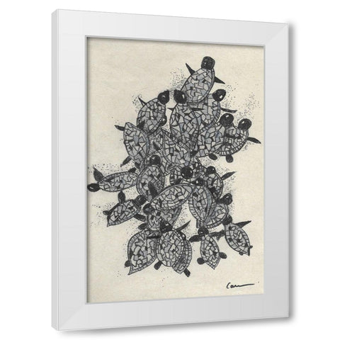 Turtles on the Beach White Modern Wood Framed Art Print by Carroccio, Lisa