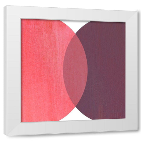 Abstract Circles Red White Modern Wood Framed Art Print by Inuit