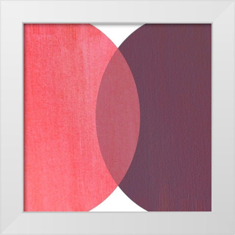 Abstract Circles Red White Modern Wood Framed Art Print by Inuit