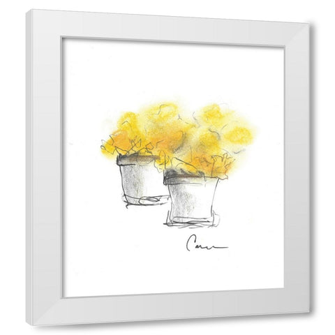 Flower Pot Duo White Modern Wood Framed Art Print by Carroccio, Lisa