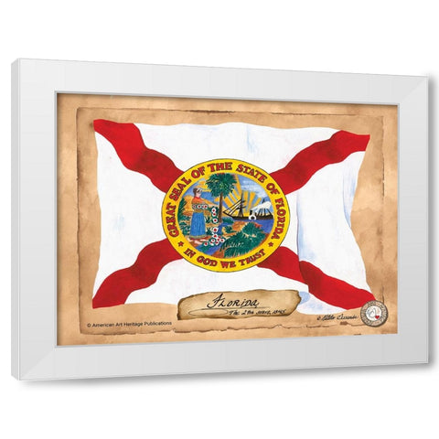 Florida-Solo with background White Modern Wood Framed Art Print by Alexander, Natalie