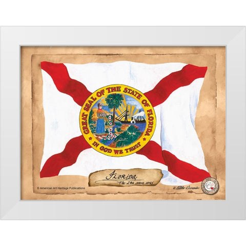 Florida-Solo with background White Modern Wood Framed Art Print by Alexander, Natalie