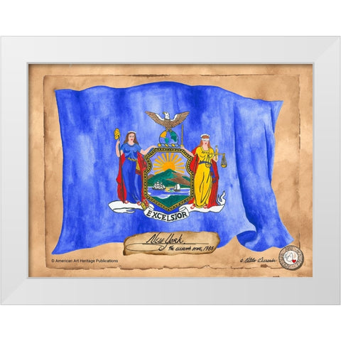 New York-Solo with background White Modern Wood Framed Art Print by Alexander, Natalie