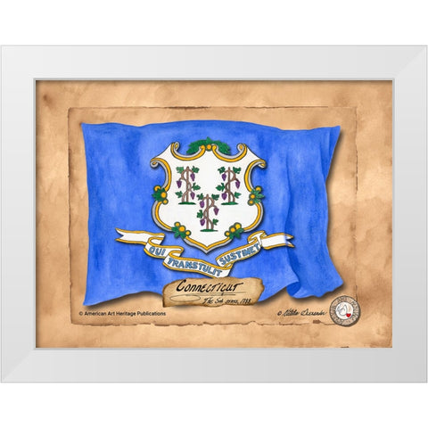 Connecticut-Solo with background  White Modern Wood Framed Art Print by Alexander, Natalie