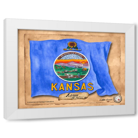 Kansas-Solo with background White Modern Wood Framed Art Print by Alexander, Natalie
