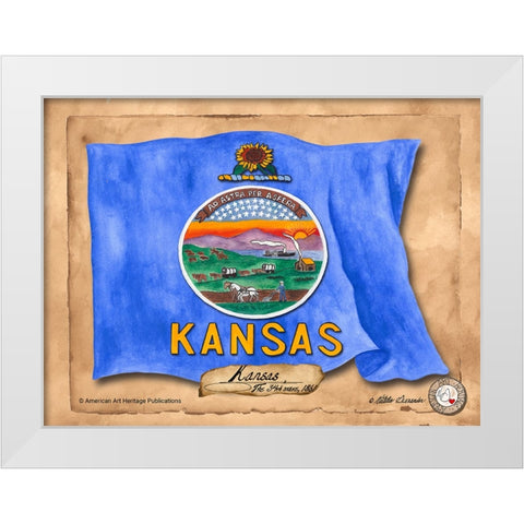 Kansas-Solo with background White Modern Wood Framed Art Print by Alexander, Natalie