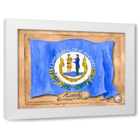 Kentucky-Solo with background White Modern Wood Framed Art Print by Alexander, Natalie