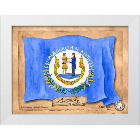 Kentucky-Solo with background White Modern Wood Framed Art Print by Alexander, Natalie