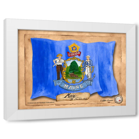 Maine-Solo with background White Modern Wood Framed Art Print by Alexander, Natalie