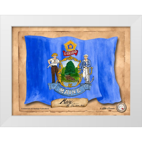 Maine-Solo with background White Modern Wood Framed Art Print by Alexander, Natalie