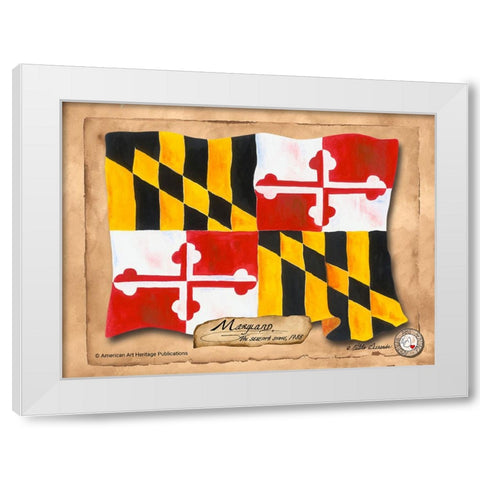 Maryland-Solo with background White Modern Wood Framed Art Print by Alexander, Natalie