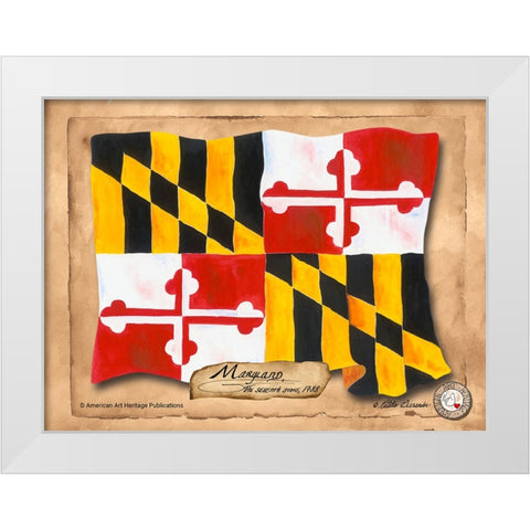 Maryland-Solo with background White Modern Wood Framed Art Print by Alexander, Natalie
