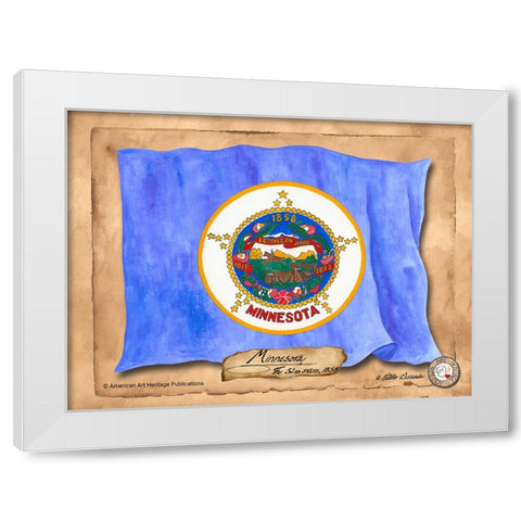 Minnesota-Solo with background White Modern Wood Framed Art Print by Alexander, Natalie