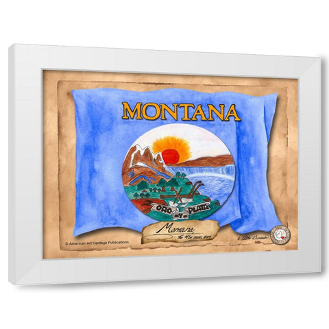 Montana-Solo with background White Modern Wood Framed Art Print by Alexander, Natalie