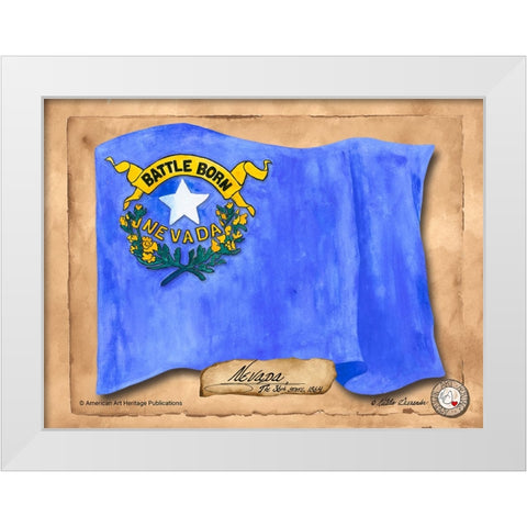 Nevada-Solo with background White Modern Wood Framed Art Print by Alexander, Natalie