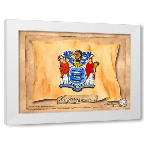 New Jersey-Solo with background White Modern Wood Framed Art Print by Alexander, Natalie