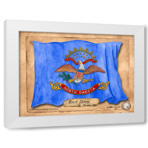 North Dakota-Solo with background White Modern Wood Framed Art Print by Alexander, Natalie