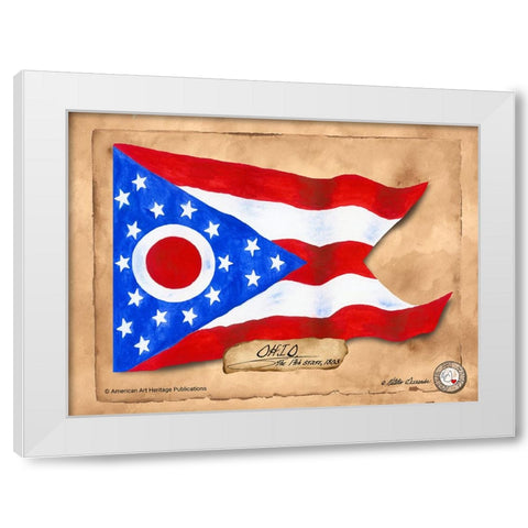 Ohio-Solo with background White Modern Wood Framed Art Print by Alexander, Natalie