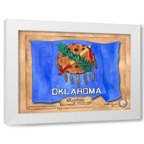 Oklahoma-Solo with background White Modern Wood Framed Art Print by Alexander, Natalie