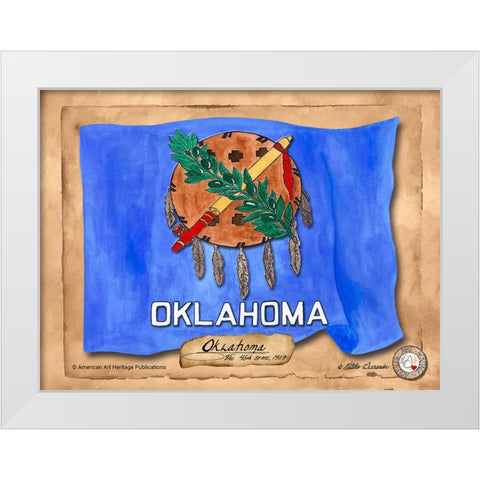 Oklahoma-Solo with background White Modern Wood Framed Art Print by Alexander, Natalie