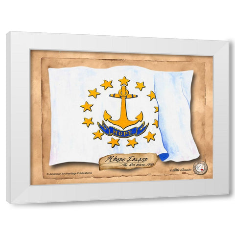 Rhode Island-Solo with background White Modern Wood Framed Art Print by Alexander, Natalie