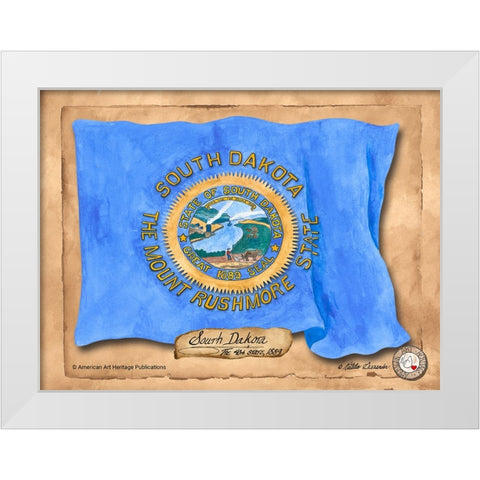 South Dakota-Solo with background White Modern Wood Framed Art Print by Alexander, Natalie