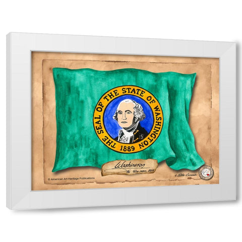 Washington-Solo with background White Modern Wood Framed Art Print by Alexander, Natalie