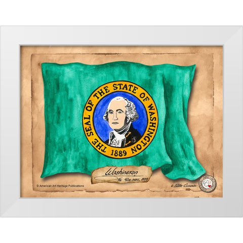 Washington-Solo with background White Modern Wood Framed Art Print by Alexander, Natalie