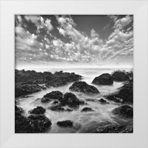 Ocean Seatide I White Modern Wood Framed Art Print by Anonymous