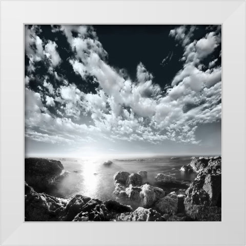 Ocean Seaside II White Modern Wood Framed Art Print by Anonymous