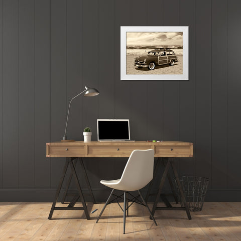 Vintage Woody Sepia White Modern Wood Framed Art Print by Anonymous