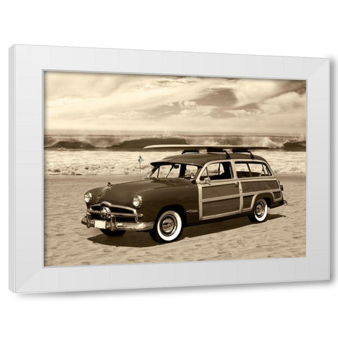 Vintage Woody Sepia White Modern Wood Framed Art Print by Anonymous
