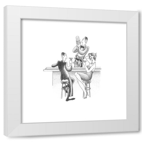 Lets Do Cocktails White Modern Wood Framed Art Print by Vilar, Roger