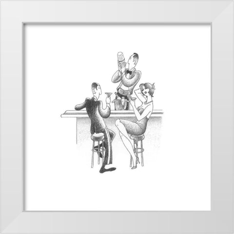 Lets Do Cocktails White Modern Wood Framed Art Print by Vilar, Roger