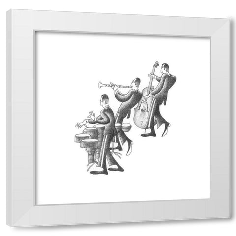 Cuban Trio White Modern Wood Framed Art Print by Vilar, Roger