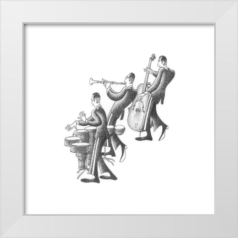 Cuban Trio White Modern Wood Framed Art Print by Vilar, Roger