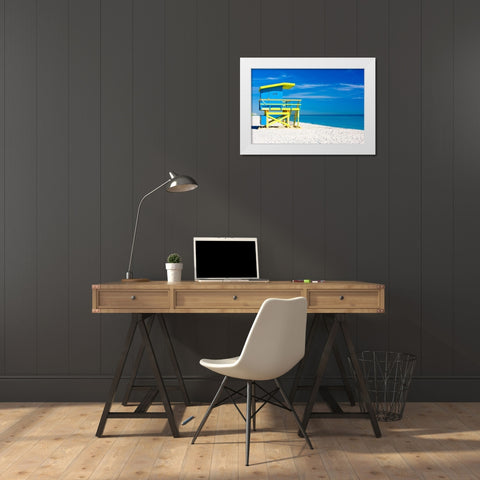 Lifeguard Stand III, Color White Modern Wood Framed Art Print by Anonymous