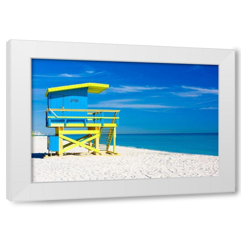 Lifeguard Stand III, Color White Modern Wood Framed Art Print by Anonymous