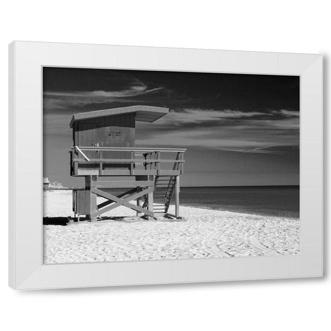 Lifeguard Stand III White Modern Wood Framed Art Print by Anonymous