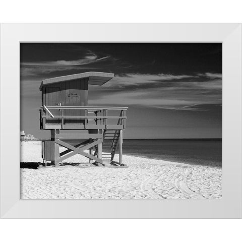 Lifeguard Stand III White Modern Wood Framed Art Print by Anonymous