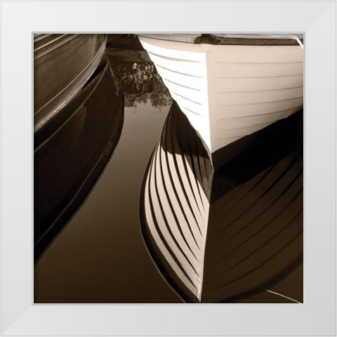 Hull Reflection  White Modern Wood Framed Art Print by Brown, Bob