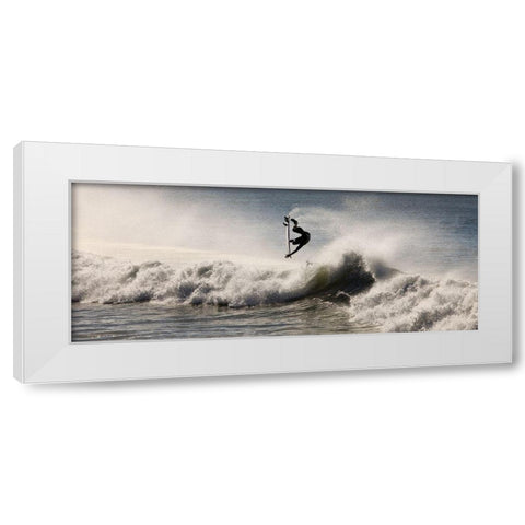 Super Surfer White Modern Wood Framed Art Print by Anonymous