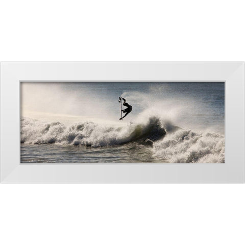 Super Surfer White Modern Wood Framed Art Print by Anonymous