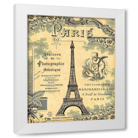 Paris 1900 White Modern Wood Framed Art Print by Lynea
