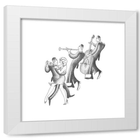 Follow The Rhythms White Modern Wood Framed Art Print by Vilar, Roger