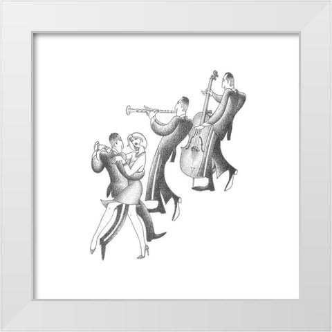 Follow The Rhythms White Modern Wood Framed Art Print by Vilar, Roger