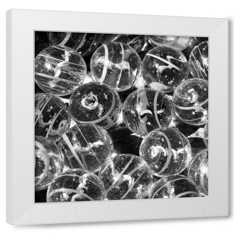 Glass Marbles II White Modern Wood Framed Art Print by Anonymous